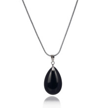 Black Obsidian Blue sand stone Labradorite Water Drop Pendant Neckalces Pendulum Healing Chakra Reiki Fashion Jewelry NS0039