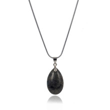 Black Obsidian Blue sand stone Labradorite Water Drop Pendant Neckalces Pendulum Healing Chakra Reiki Fashion Jewelry