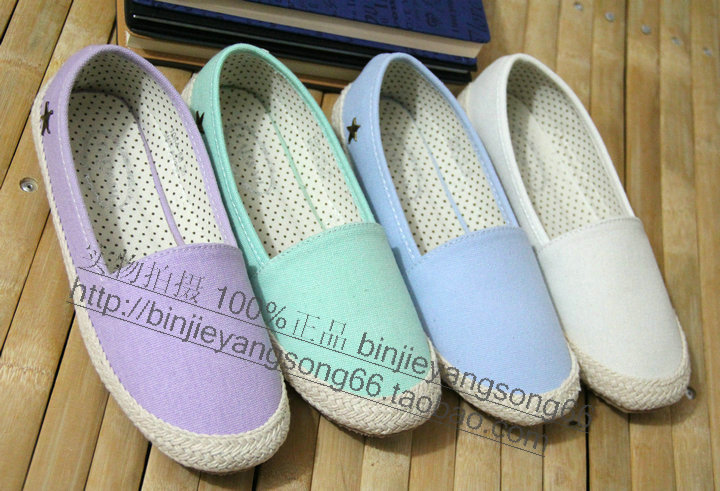 Tag mary 2014 women s spring single shoes hemp rope knitted women s flat shoes cotton