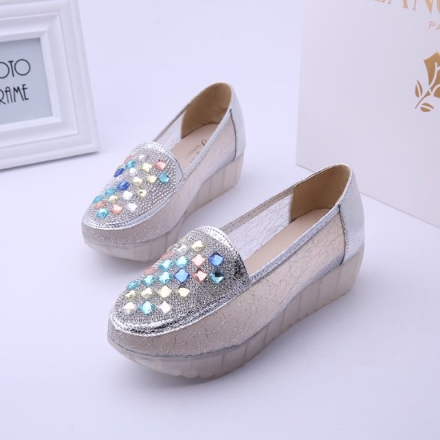 Spring women s shoes platform rhinestone swing shoes wedges shoes