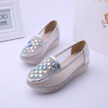 Spring women’s shoes platform rhinestone swing shoes wedges shoes