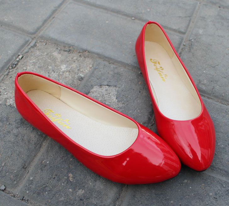 Red wedding bright japanned leather women s shoes brief elegant single heel wedding bridal red 