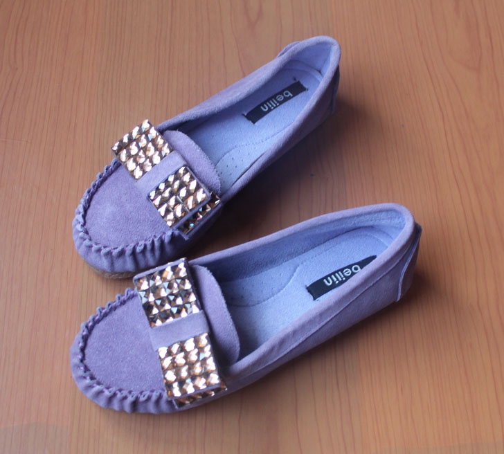 Sweet 2014 nubuck leather cow muscle sole square toe flat bottomed single shoes flat heel single