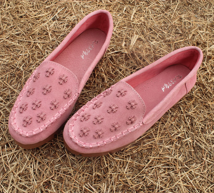 2014 spring and autumn thickening cow muscle outsole round toe single shoes female rivet scrub flat