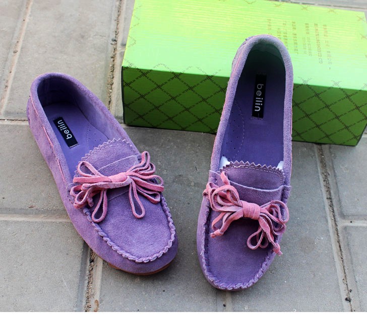Fashion fashion high quality genuine leather candy color nubuck leather round toe single shoes women s