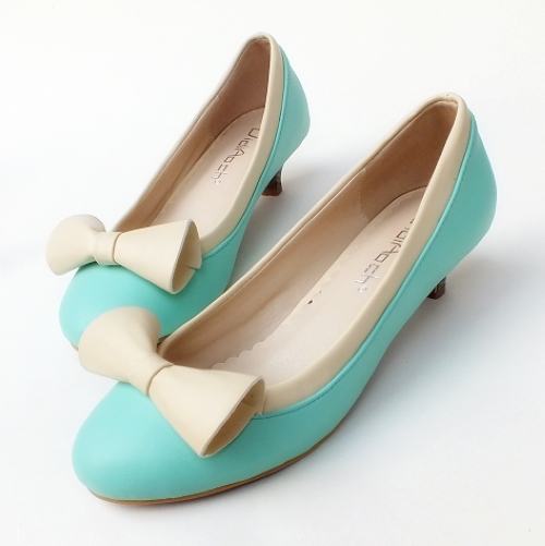 Fresh round toe bow colorant match low heeled shoes single summer jelly color sweet women s