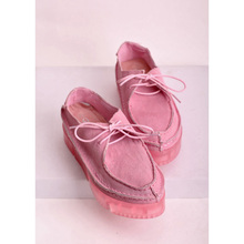 Spring and autumn casual shoes genuine leather cowhide single shoes with women’s shoes transparent crystal platform Moccasins