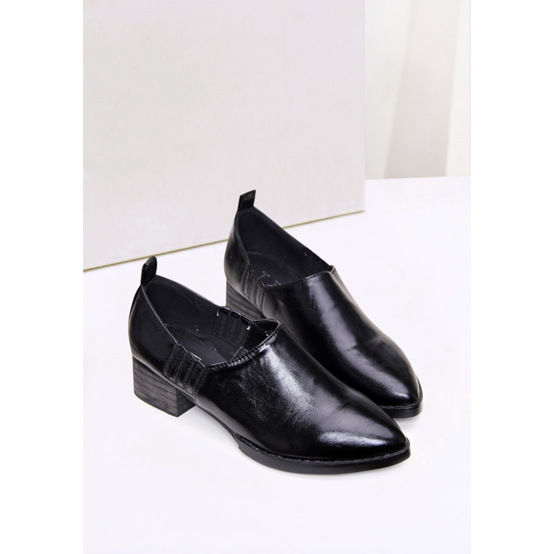 Fashion british style vintage fashion pointed toe thick heel shoes high heeled shoes female low small