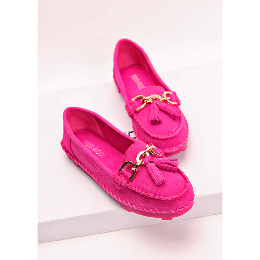 Fashion platform rubber sole nubuck cowhide metal buckle tassel round toe comfortable breathable women s shoes