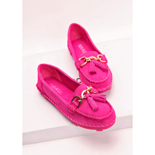 Fashion platform rubber sole nubuck cowhide metal buckle tassel round toe comfortable breathable women’s shoes platform shoes