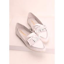 Shoes 2014 spring new arrival fashion tassel bow pointed toe shoes genuine leather soft outsole Moccasins