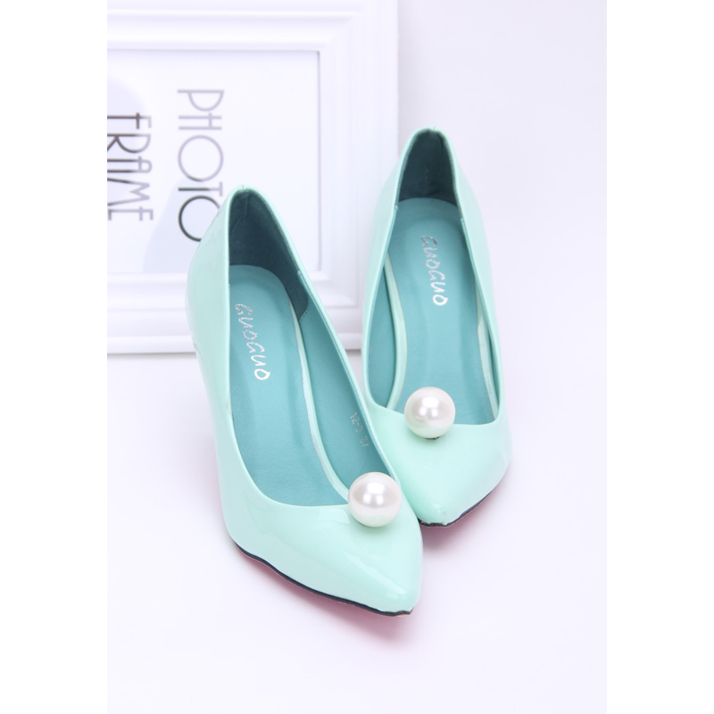 2014 plain all match women s shoes pearl pointed toe stiletto sexy ol single shoes female