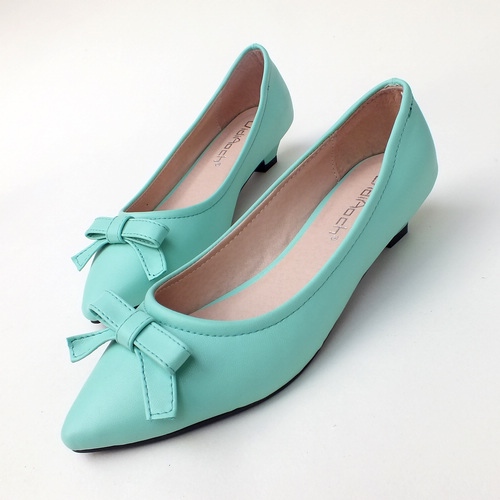 Pointed toe bow low with single shoes shallow mouth summer candy color wine glass with comfortable