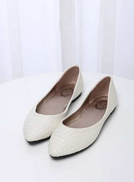 2014 spring new arrival female shoes fashion knitted strip pointed toe comfortable soft outsole plus size