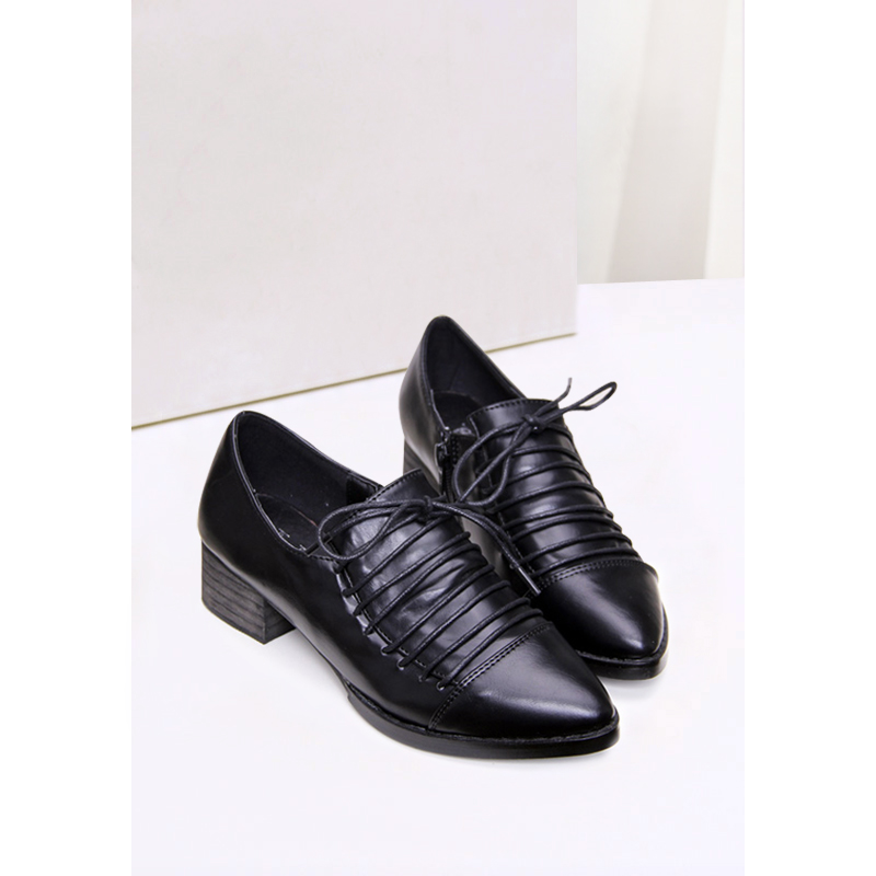 2013 shoes vintage british style brief women s shoes with a small leather fashion black small