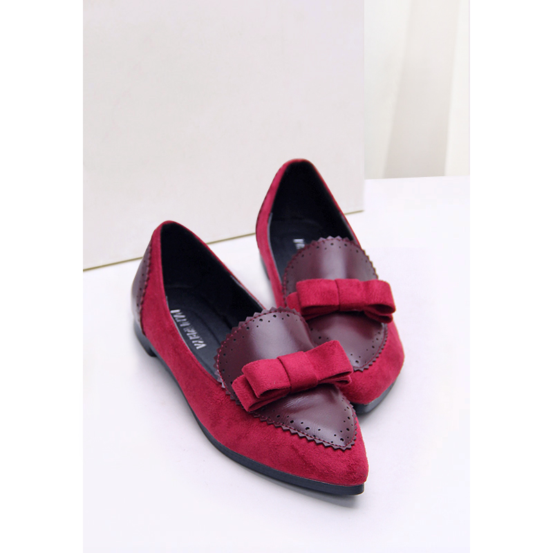 2014 women s spring shoes pointed toe flat bottomed single shoes female shallow mouth shoes casual