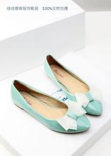 2014 spring sweet candy color japanned leather women’s shoes bow flat single shoes pointed toe flat heel princess shoes