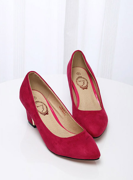 Spring new arrival fashion elegant velvet shallow mouth high heeled shoes thick heel pointed toe single