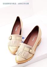 New arrival 2014 summer single shoes sweet tassel preppy style buckle pointed toe single shoes elevator women’s shoes