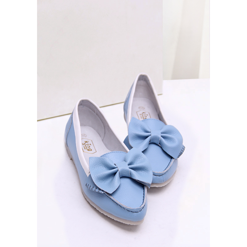 2014 spring new arrival fashion lychee beautiful bow pointed toe shoes genuine leather loafers gommini elevator