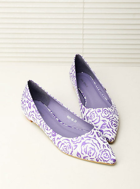 Ladies fashion princess rose cloth shallow mouth pointed toe low heeled shoes single fashion women s