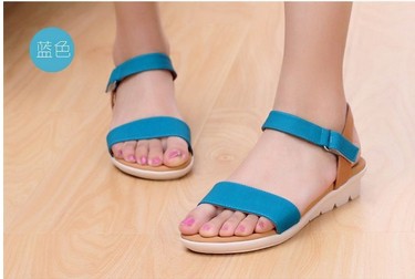 2014 summer genuine leather flat heel casual female sandals flat slip resistant maternity sandals soft comfortable