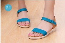 2014 summer genuine leather flat heel casual female sandals flat slip-resistant maternity sandals soft comfortable women’s shoes