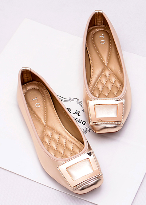  women flats shoes European best selling comfortable soft metal square size flat with women s