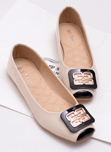 Free shipping women flats European sales hit color square buckle patent square flat with women’s shoes