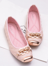 Free shipping women flats European new super soft comfortable square metal chain code a women’s shoes size 35-41