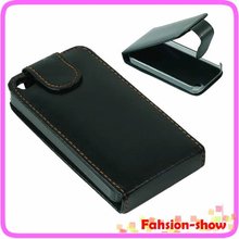 Leather Flip Case Cover Pouch Protector For Apple iPhone 4 4G 4S Black Free shipping