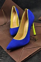 High quality 2014 NEW spring shoes super high heel single shoes sexy blue women shoes fashion