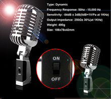 Professional 55 Wired Dynamic Vintage Microphone For KTV DJ Karaoke Computer Studio Recording Stage Performance Retro