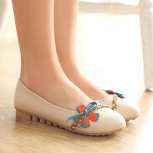 2014 spring shoes fashion single shoes small fresh flower round toe flat heel flat female shoes