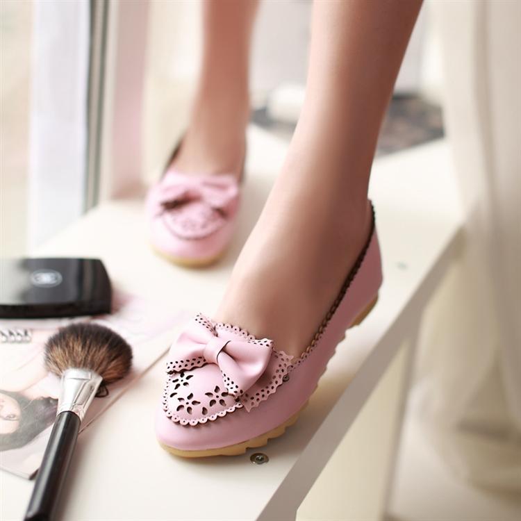 2014 spring flat heel flower bow fashion shallow mouth shoes casual flat sweet shoes belle