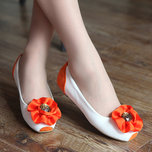 2014 PU casual flower color block decoration comfortable flat heel women shoes flatbottomed women’s shallow mouth a single shoes