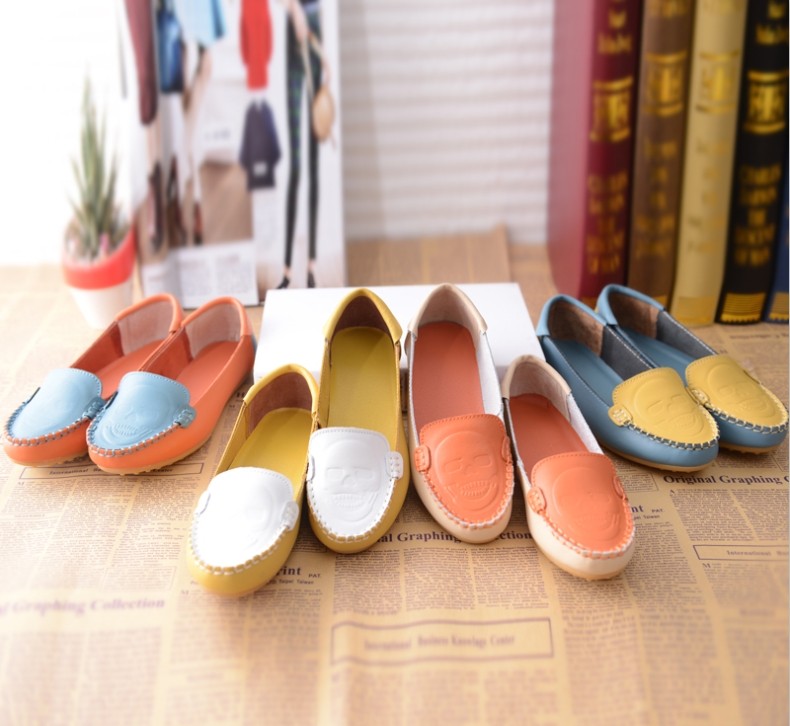 Flower single shoes cow muscle flat outsole flat heel round toe maternity shoes shallow mouth nurse