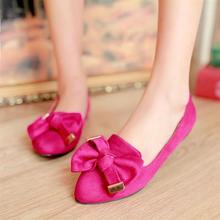 Female shoes fashion big flower casual shoes nubuck leather bow sweet princess shoes flat-bottomed single shoes