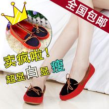 Spring single shoes bow female flower flats loafers flat gommini shallow mouth color block decoration casual four seasons shoes