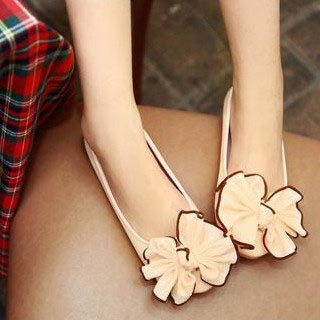 2013 princess shoes big flower flat single shoes sweet cute bow flats shoes