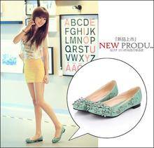 2014 spring single shoes fashionable beautiful women’s casual flat shoes senior sheep flower female shoes round toe