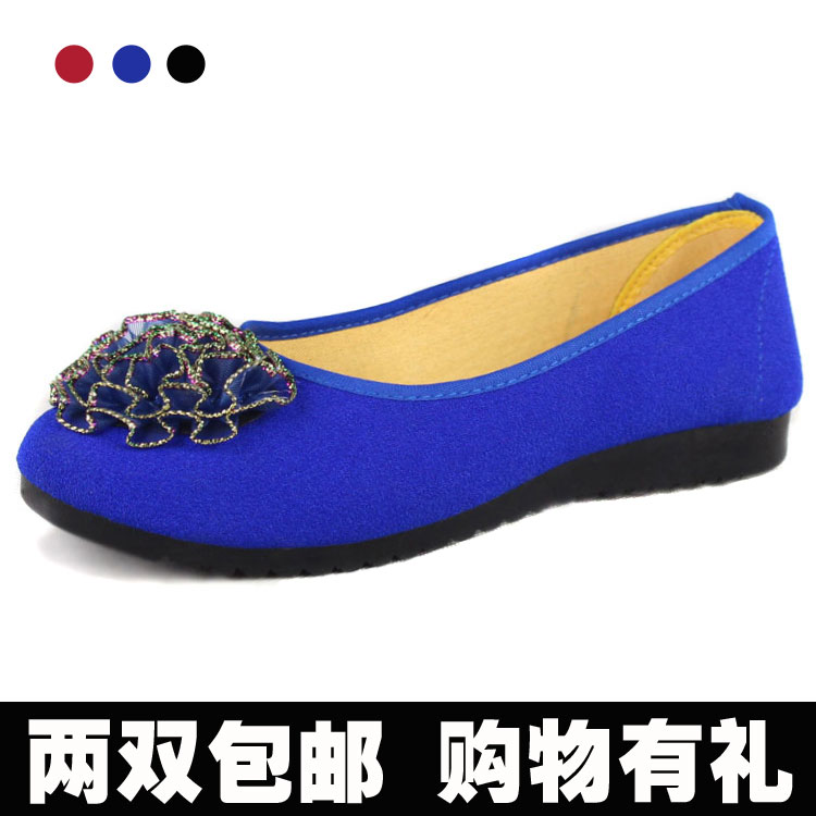 2014 beijing cloth shoes women s shoes casual low heel flat flower shallow mouth single shoes