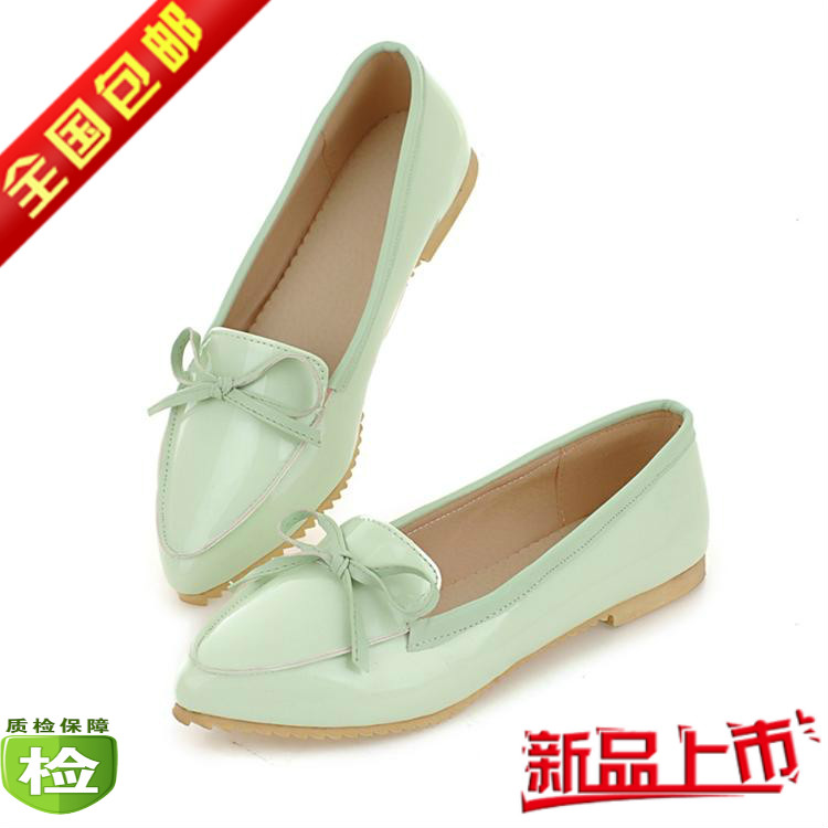 2014 spring sweet flower pointed toe shoes british style flat comfortable shoes
