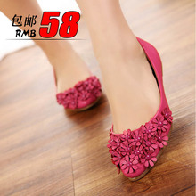 Flower 2014 spring and autumn flat heel sweet flat shoes shallow mouth shoes sweet beautiful woman single shoes