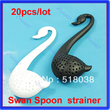 Free shipping! 20pieces /lot Swan Spoon Tea Strainer Infuser Teaspoon Filter