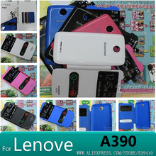 Lenovo A390 flip leather cellphone case lenovo A390 pouch case PU flip case for lenovo A390