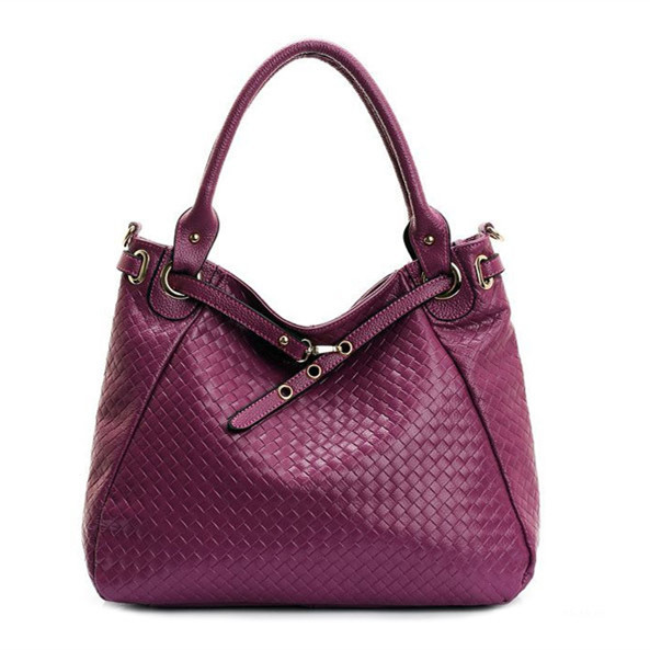 2014 New Fashion Designer High Quality Knitted Woven Pattern Women Handbag Genuine Leather Shoulder Bag Messenger