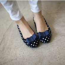 Dot bow princess shoes round toe flat flat-bottomed single shoes women’s shoes