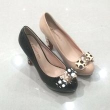 39613 women’s shoes 2014 spring dot bow thick high-heeled single shoes
