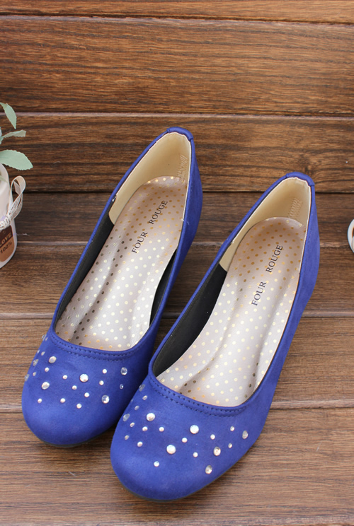Women s shoes rour rough diamond wedges formal gentlewomen ol round toe comfortable single shoes